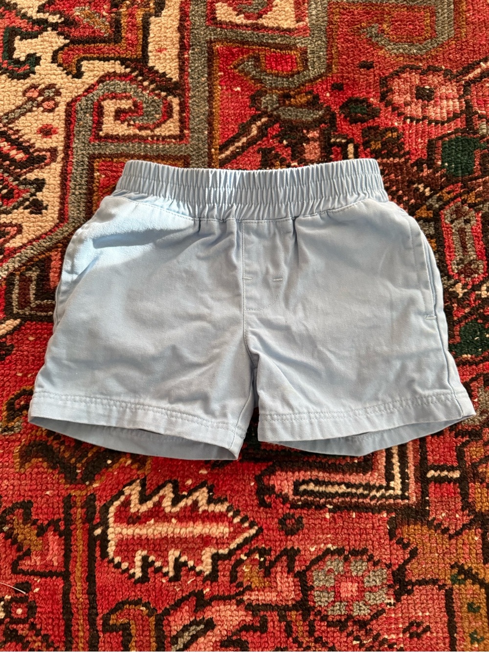 Light Blue Kids Elastic-Waist Shorts